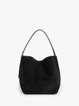 TOTEME - Medium Belted Suede Tote in Black