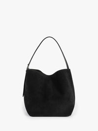 TOTEME - Medium Belted Suede Tote in Black