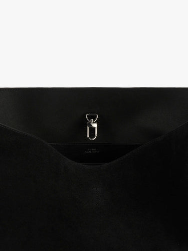 TOTEME - Medium Belted Suede Tote in Black