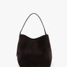 TOTEME - Medium Belted Suede Tote in Espresso