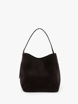 TOTEME - Medium Belted Suede Tote in Espresso