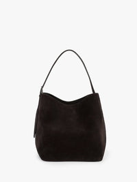 TOTEME - Medium Belted Suede Tote in Espresso