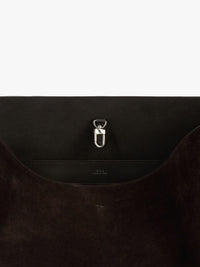 TOTEME - Medium Belted Suede Tote in Espresso