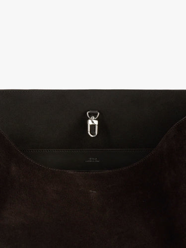 TOTEME - Medium Belted Suede Tote in Espresso