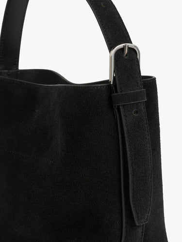 TOTEME - Petite Belted Suede Tote in Black