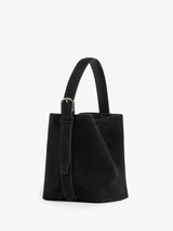 TOTEME - Petite Belted Suede Tote in Black