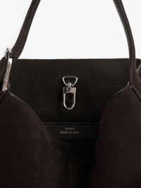 TOTEME - Petite Belted Suede Tote in Espresso