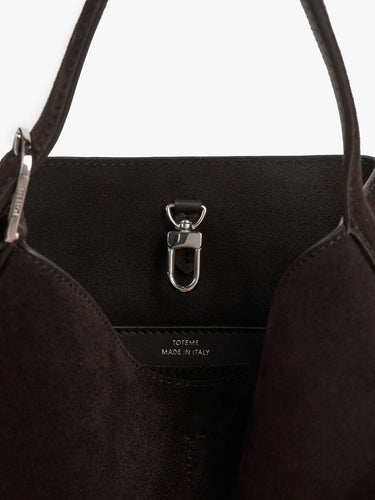 TOTEME - Petite Belted Suede Tote in Espresso