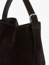 TOTEME - Petite Belted Suede Tote in Espresso
