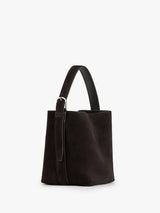 TOTEME - Petite Belted Suede Tote in Espresso