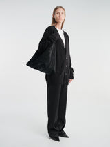TOTEME - Belted Suede Tote in Black