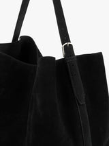 TOTEME - Belted Suede Tote in Black