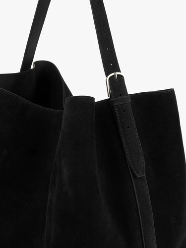 TOTEME - Belted Suede Tote in Black