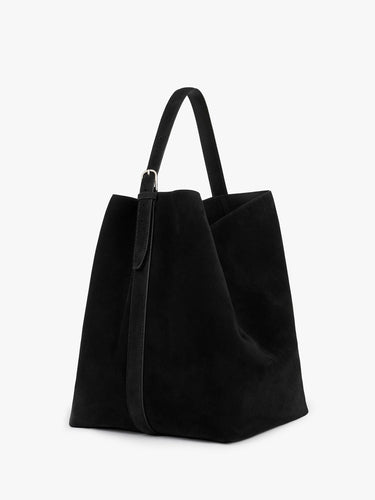 TOTEME - Belted Suede Tote in Black