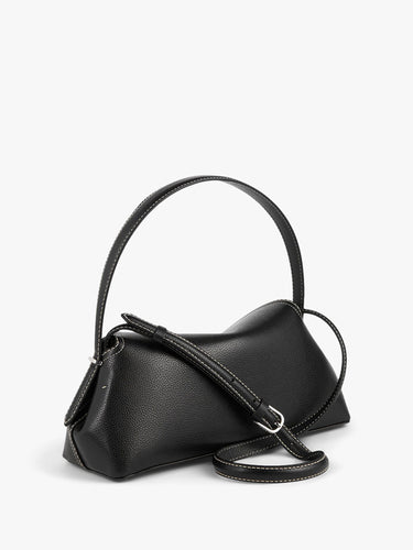 TOTEME - T-Lock Grained-Leather Shoulder Bag in Black