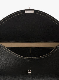 TOTEME - T-Lock Grained-Leather Shoulder Bag in Black