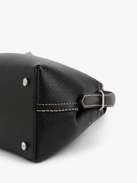 TOTEME - T-Lock Grained-Leather Shoulder Bag in Black