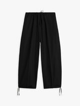 TOTEME - Drawstring Cotton Trousers in Black