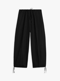 TOTEME - Drawstring Cotton Trousers in Black