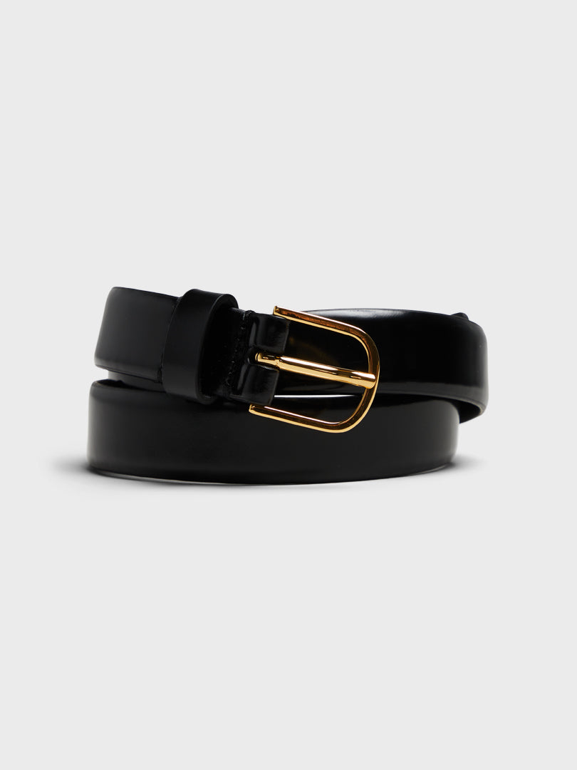 TOTEME - Slim Trouser Leather Belt in Black