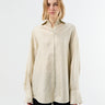 Toteme - Oversized Striped Shirt in Beige/Brown