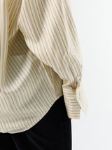 Toteme - Oversized Striped Shirt in Beige/Brown