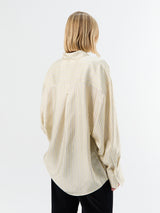 Toteme - Oversized Striped Shirt in Beige/Brown