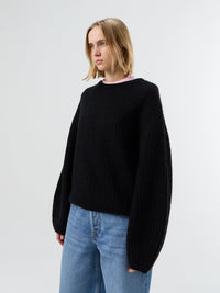 TOTEME - Mohair Blend Rib Knit in Black