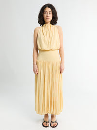 TOTEME - Soft Gathered Dress in Champagne