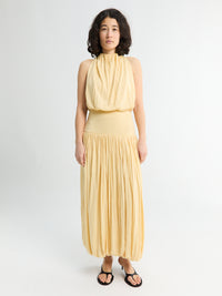 TOTEME - Soft Gathered Dress in Champagne
