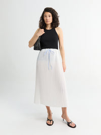 TOTEME - Belted Pleated Skirt in White