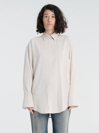 TOTEME - Oversized Striped Shirt in Yellow and Sky