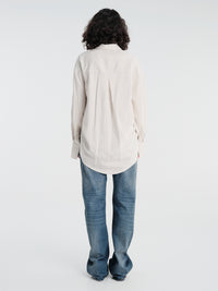 TOTEME - Oversized Striped Shirt in Yellow and Sky