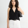 TOTEME - Twisted Jersey Halter Top in Black