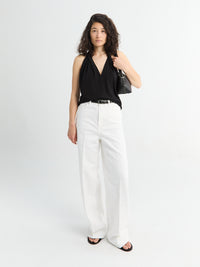 TOTEME - Twisted Jersey Halter Top in Black