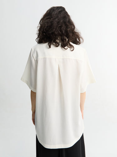 TOTEME - Fluid Polo Shirt in Ecru