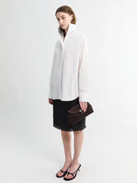 TOTEME - T-lock Suede Clutch Bag in Brown