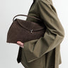 Toteme - T-lock Suede Top Handle Bag in Brown