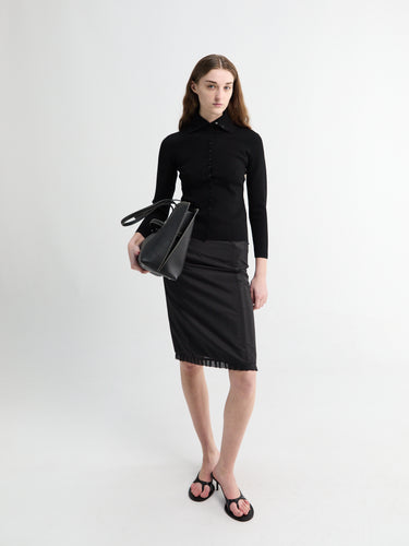 Toteme - Fitted Polo Cardigan in Black