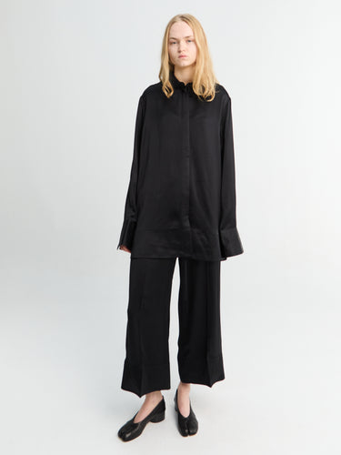 TOTEME - Soft Tuxedo Shirt in Black