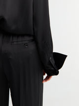 TOTEME - Satin Drawstring Trousers in Black