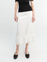 TOTEME - Layered Satin Skirt in Off-White