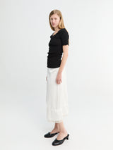 TOTEME - Layered Satin Skirt in Off-White