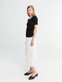 TOTEME - Layered Satin Skirt in Off-White
