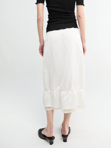 TOTEME - Layered Satin Skirt in Off-White