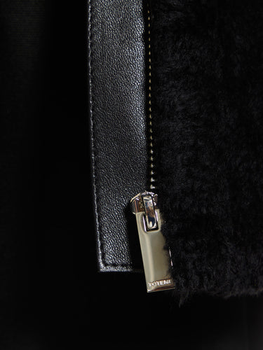 TOTEME - Zipped Teddy Shearling Jacket in Black
