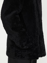 TOTEME - Zipped Teddy Shearling Jacket in Black