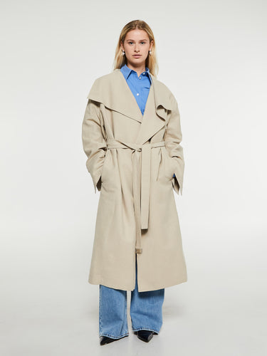 TOTEME - Signature Linen Blend Coat in Sand