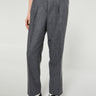 TOTEME - Double-Pleated Tailored Trousers in Grey Melange