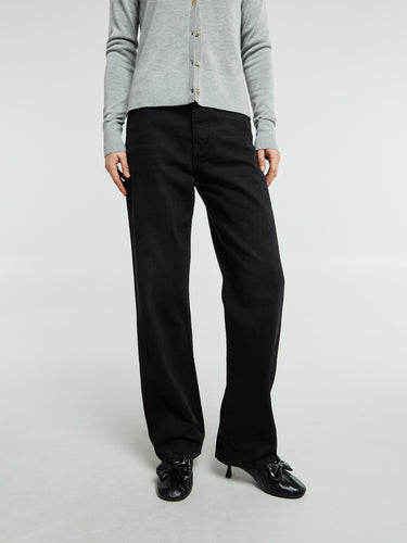 TOTEME - Twisted Seam Denim Full Length in Faded Black